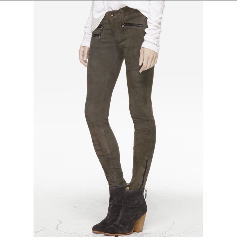 Rag & Bone suede moto legging jeans